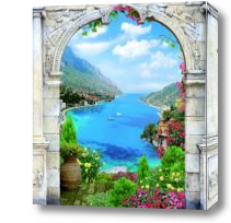 Картина Белая арка с видом на море
